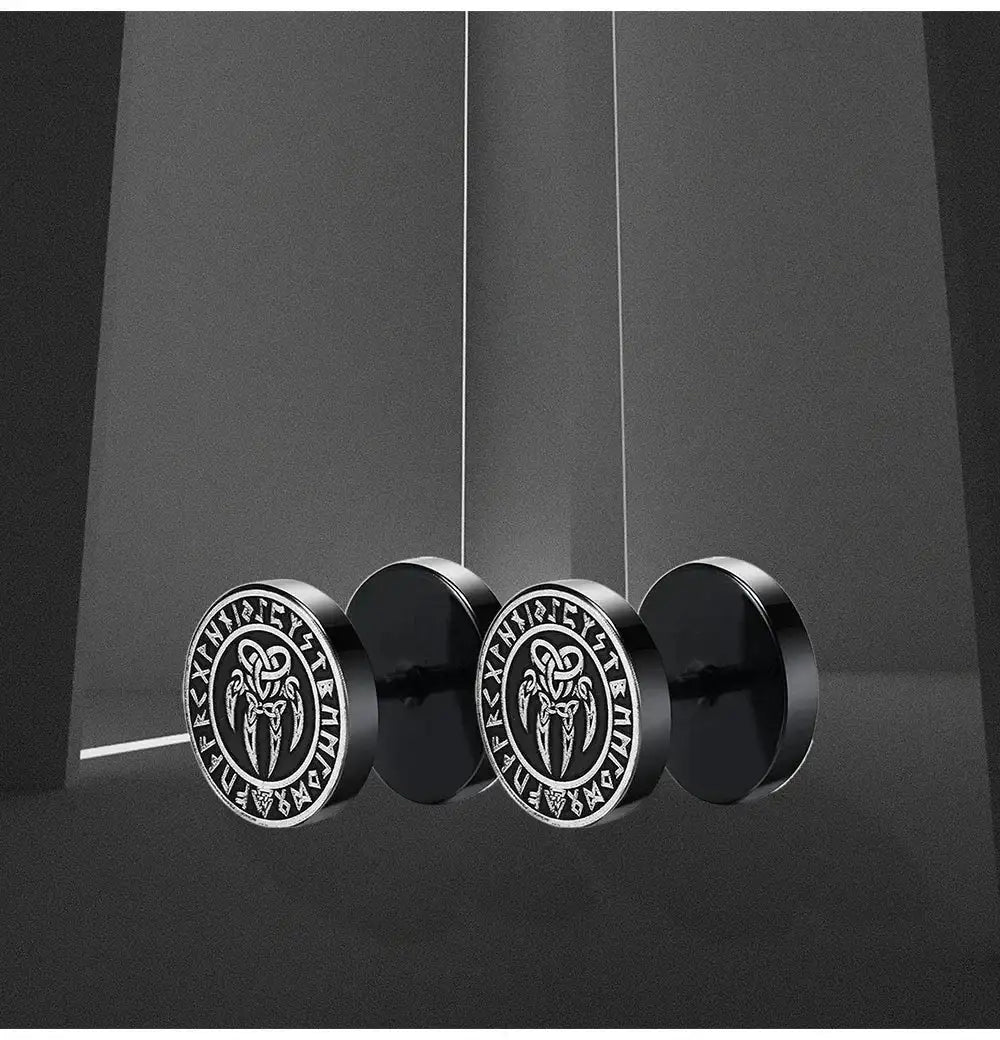 Gothic Norse Viking Runes Stud Earrings for Men Boys,Rock Punk Stainless Steel Valknut Wolf Head Compass Celtic Knot Earrings - Lootquake