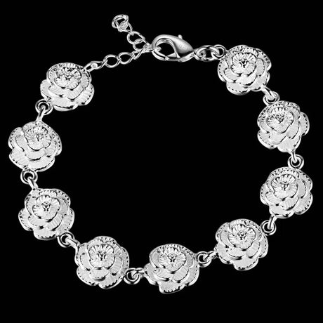 Fashion charm 925 Sterling Silver Bracelet for man woman Twisted rope chain fine jewelry Wedding party Christmas gift - Lootquake