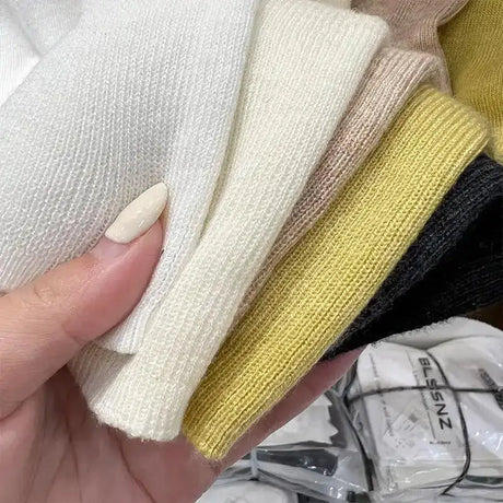 Half High Collar T-shirts Flying Sleeve Design Slim Knitted Sleeveless Top Women Simple Comfortable White T-shirts Summer 2025 - Lootquake