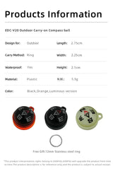 Kanpas Outdoor compass ball/ Mini innovative Compass ball for camping, backpacking, hiking/ EDC-V20 - Lootquake