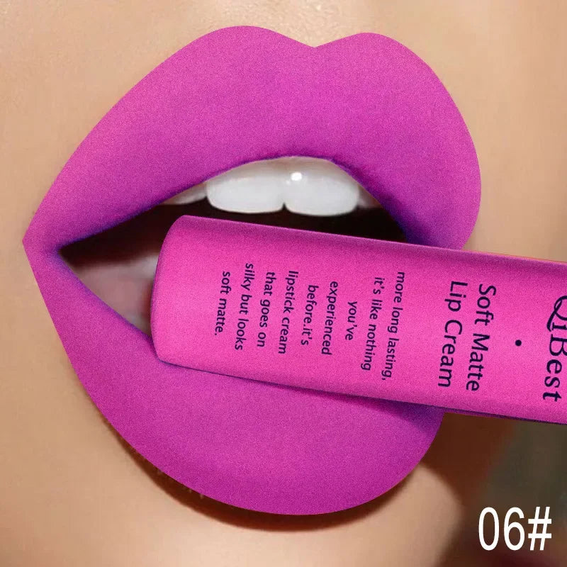 Pink Velvet Matte Lip Gloss Sexy Dark Red Moisturizing Liquid Lipsticks Waterproof Long Lasting Non-stick Cups Lips Glaze Makeup