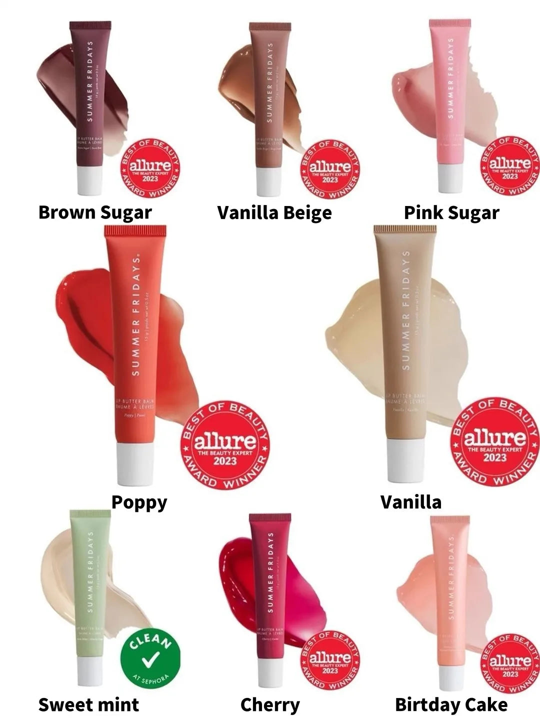 Summer Friday's Vanilla Beige Lip Balm Moisturizing Transparent Lipstick Set Lip Makeupv Smooth Soft Tube Mirror Lip Gloss