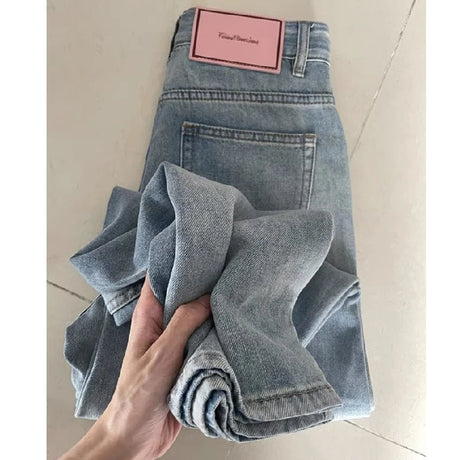 「MD」High Waist Jeans Women 2025 New Spring Plus-size Straight Loose Wide Leg Pants - Lootquake