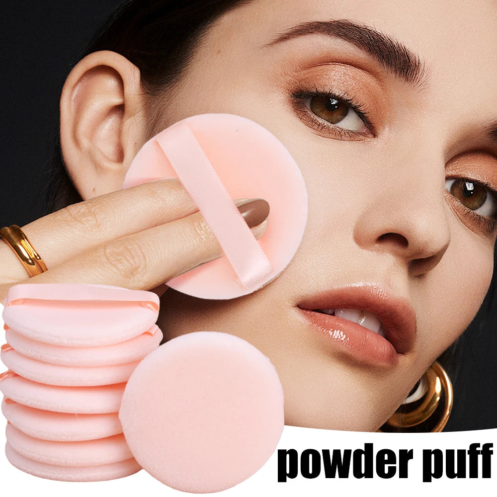 Lot de 100 houppettes rondes en velours pour poudre libre, douces et lavables, pour fond de teint, cosmétiques, outil de maquillage professionnel