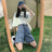 Feynzz Fashion Summer Half Women Denim Shorts High Waist Belted Loose Female Short Jeans  Streetwear - Lootquake