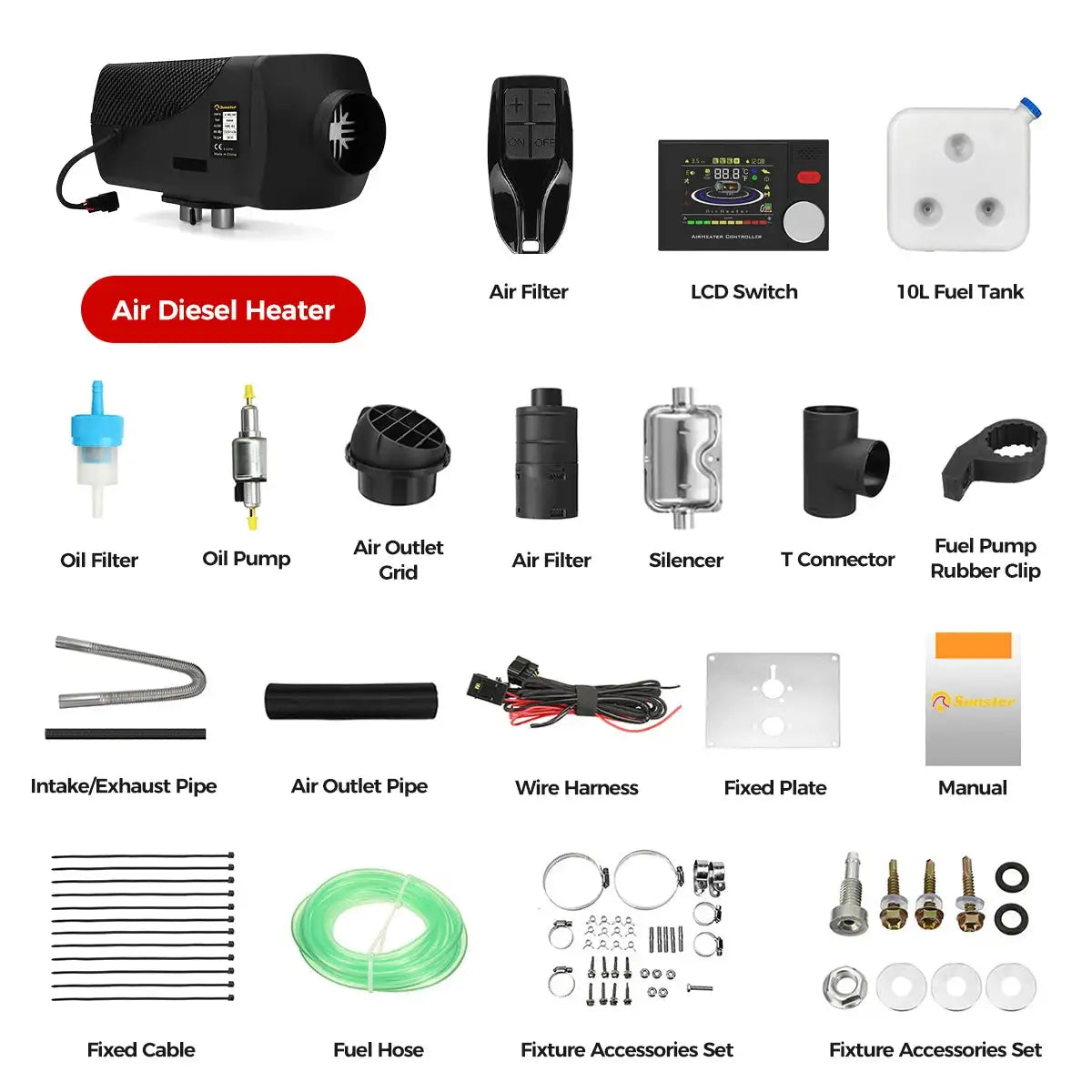 8KW portable Diesel Air Heater 12V&24V bluetooth App & Remote Control w/Automatic Altitude Night Heater for RV tent campervan - Lootquake