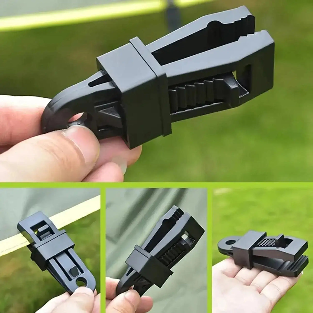 10pcs outdoor tent awning windproof fixing clips Outdoor wind rope buckle is added with pull point hanging buckle plastic clips - Lootquake