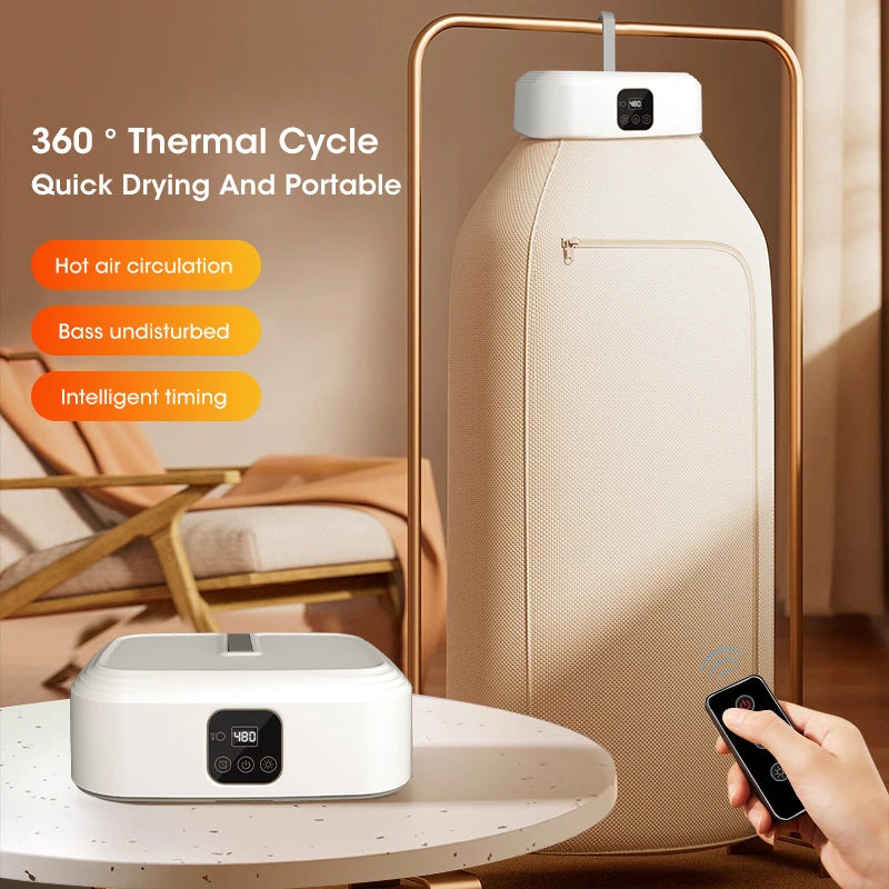 Secadora eléctrica portátil plegable, multifuncional, inteligente, con temporizador, de secado rápido y de bajo consumo.