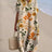 Casual Short Sleeved V-neck Big Swing Dress 2024 New Women's Loose Printed Long Dress Female Retro Flower Print Pullover Dresses - Lootquake