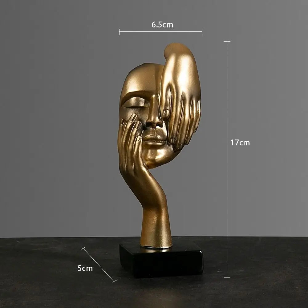 Estatua abstracta de resina, adornos de escritorio, esculturas, figuras, rostro, personaje nórdico, luz, arte de lujo, artesanías, decoración de oficina y hogar.