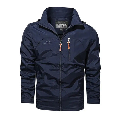 New Functional Waterproof Jacket Men's Autumn Casual Rainproof Detachable Cap Work Coat Hiking Mountain Windproof Windbreaker - Lootquake