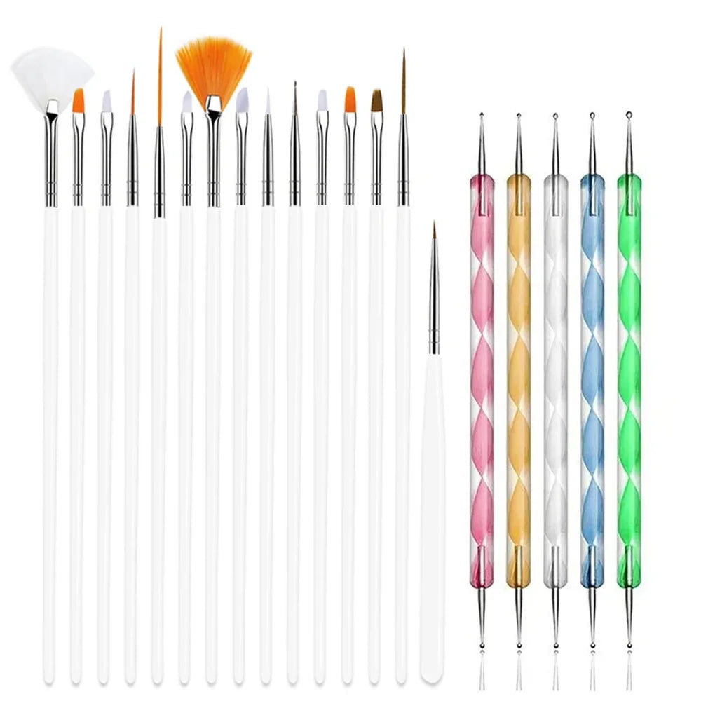 LINMANDA Nail Dotting Tools Nail Art Brushes Set Gel Polish Acrylic Nail Brus Nail Design Tools Nail Brushes for Nail Art