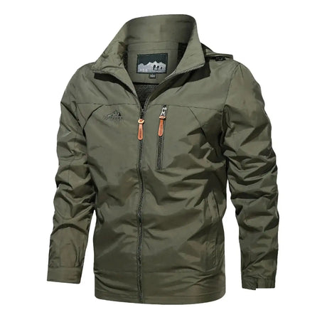 New Functional Waterproof Jacket Men's Autumn Casual Rainproof Detachable Cap Work Coat Hiking Mountain Windproof Windbreaker - Lootquake