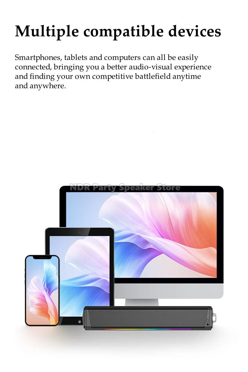 Altavoces Bluetooth para juegos, subwoofer USB portátil, sonido estéreo envolvente, amplificadores, barra de sonido, altavoces de escritorio para PC
