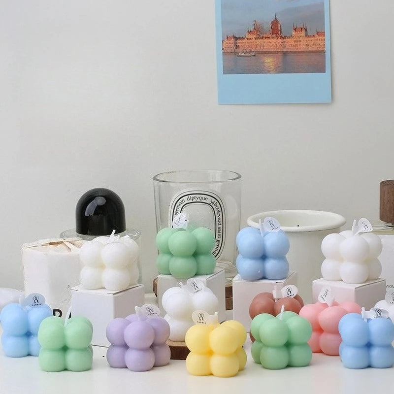 Bougie parfumée cubique compacte, parfum puissant, décoration d'intérieur, cadeau pour anniversaires, détente, toutes saisons, rafraîchissement de la pièce, aromathérapie