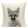 Black and White Cute Animals Cushion Cover - Animal Portrait Decoration Throw Pillow Case 45x45cm for Home Sofa Decor