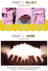 4 Color Big Size Winter Keep Warm Long Style Girls Jacket Teenage Thick Heavy Cold-proof Hooded Windbreaker Coat For Kids