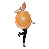 2025 Halloween Costume de tranche de fruits orange amusant pour adulte, cosplay de jeu, fête d'Halloween, légume