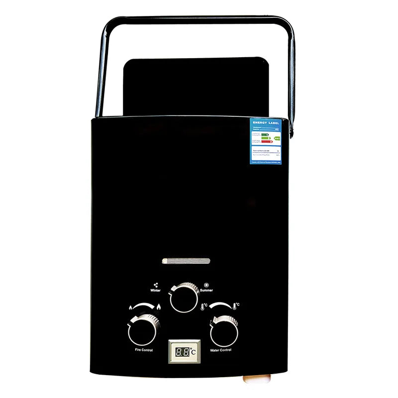 Calentador de agua instantáneo sin tanque de gas propano LPG de 6 l para acampar al aire libre, con cabezal de ducha, para auto, camión, tienda de campaña