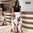 Women Floral Dot Print Patchwork Long Dress Summer Casual Short Sleeve O-Neck High Waist Robe Boho Beach Maxi Sundress Vintage - Lootquake