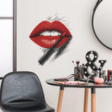 Painted Red Lips Lipstick Pattern Wall Stickers Bedroom Decoration Mural Living Room Home Decor Self-adhesive Personality Decals