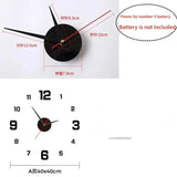 New 3D Acrylic Mirror Wall Clock Sticker for 40CM Fashion DIY Quartz Clocks Watch Home Decoration Living Room Stickers - Lootquake