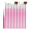 7/9/11/15/25MM Nail Liner Brush Set UV Gel Nail Brushes Kits 5pcs French Stripe Line Painting Drawing Flower Pen Manicure Tools