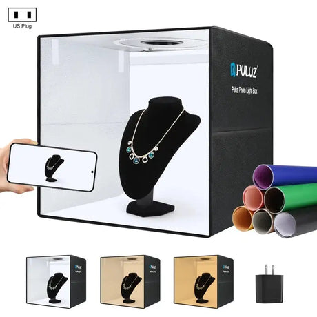 PULUZ 50cm Folding Portable Photo Studio Tent Box 3 Color Ring Light LED Photography Studio Box with 12 Color Background Board - Lootquake