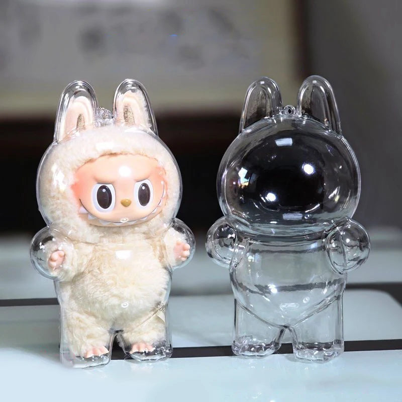 LABUBU Étui transparent pour siège Labubu Étui en plastique Sac à dos Charms