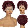 350# Ginger Orange Synthetic Knotless Braided Wig | 13x4 Transparent Lace Front Short Afro Kinky Curly Braids