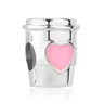 Dije de plata de ley 925 con forma de café, vino tinto, cafetera, copa de champán, compatible con pulseras colgantes originales, joyería DIY para mujer.