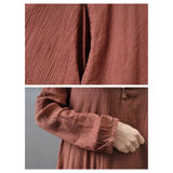 Women Elegant Linen White Dresses Bohemia Layering Vintage Robe Long Sleeve Loose Long Dress Female Autumn Vestidos - Lootquake