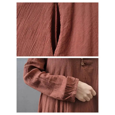 Women Elegant Linen White Dresses Bohemia Layering Vintage Robe Long Sleeve Loose Long Dress Female Autumn Vestidos - Lootquake