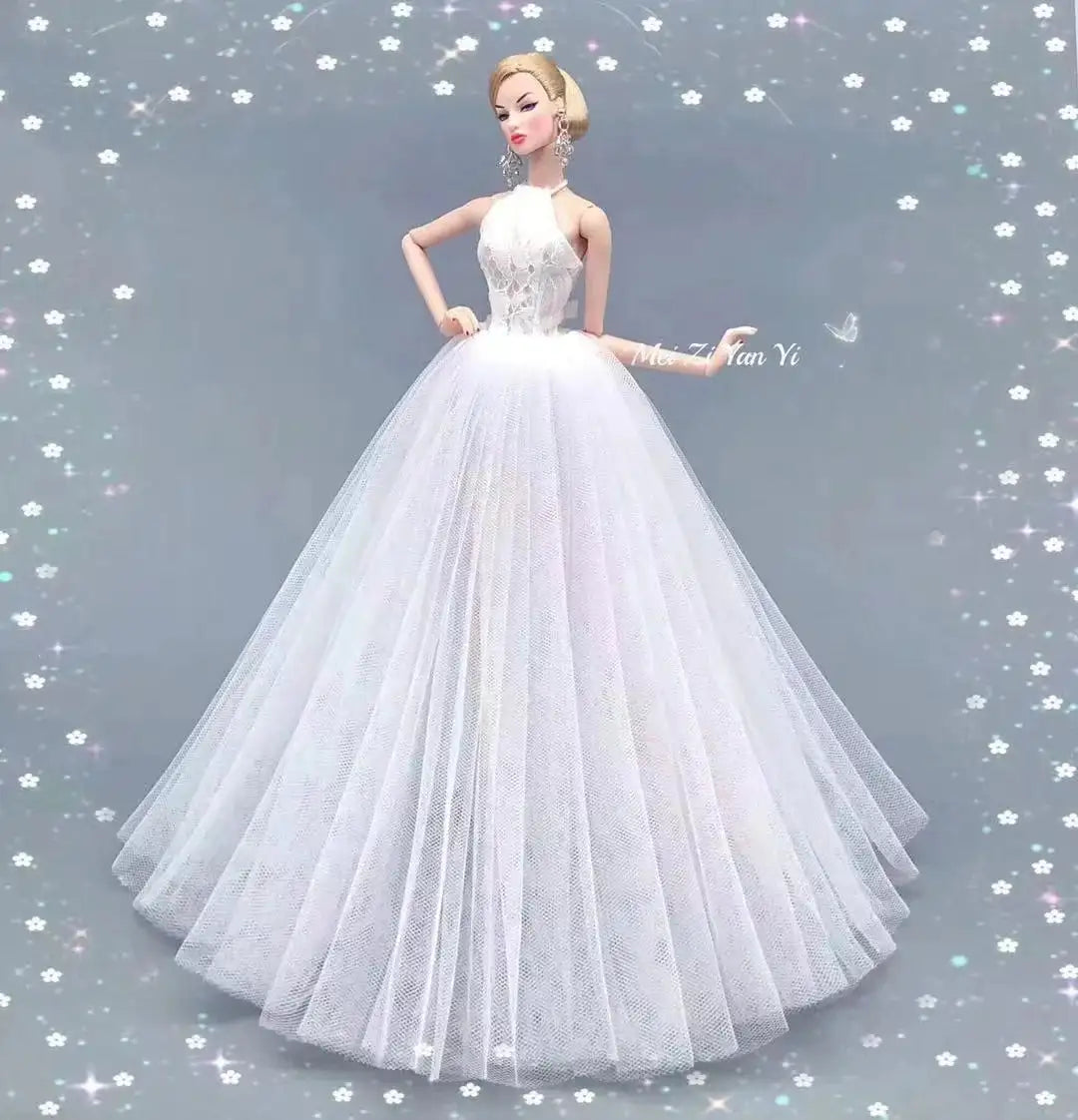 fashion for barbie elegant lady wedding dress for barbie doll clothes princesa for bjd 1/6 dress long dress accessories - Lootquake