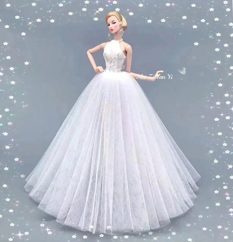 fashion for barbie elegant lady wedding dress for barbie doll clothes princesa for bjd 1/6 dress long dress accessories - Lootquake