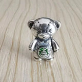Dije de plata de ley 925 con forma de café, vino tinto, cafetera, copa de champán, compatible con pulseras colgantes originales, joyería DIY para mujer.