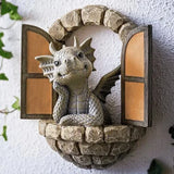 Escultura gigante de resina con forma de dragón para césped, estatua creativa de dragón de fantasía gótica, estatua artística para jardín, patio, decoración de jardín