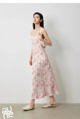 TOYOUTH Women Suspenders Dress 2024 Summer New Bohemian Oil Painting Printed Holiday Beach Sexy Straight Long Dress - Lootquake