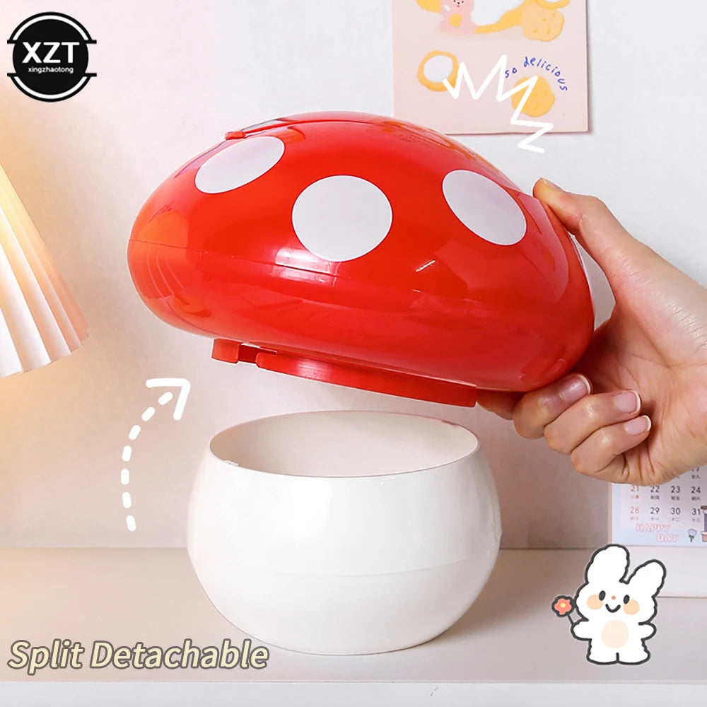 Lindo cubo de basura con tapa desmontable, para mesa, escritorio, miniaccesorios para el hogar.