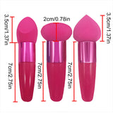 Lot de 3 pinceaux de maquillage pour femme, houppette à tête de champignon, pour fond de teint, correcteur, estompeur, avec manche lisse, outils de beauté