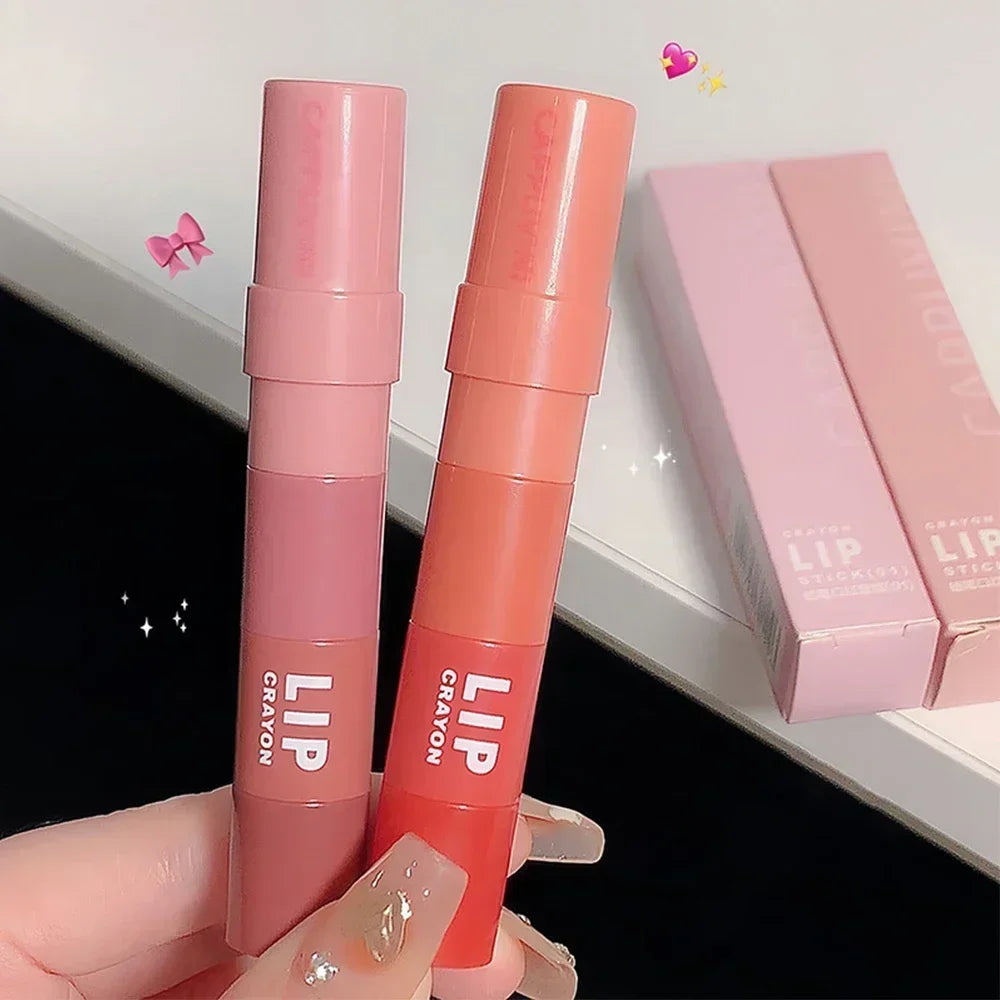 Lipstick Set Lip Gloss 4 Colors In 1 Matte Velvet Lipstick Pen Kit Lipliner Waterproof Lasting Not Fading Lip Makeup Cosmetics