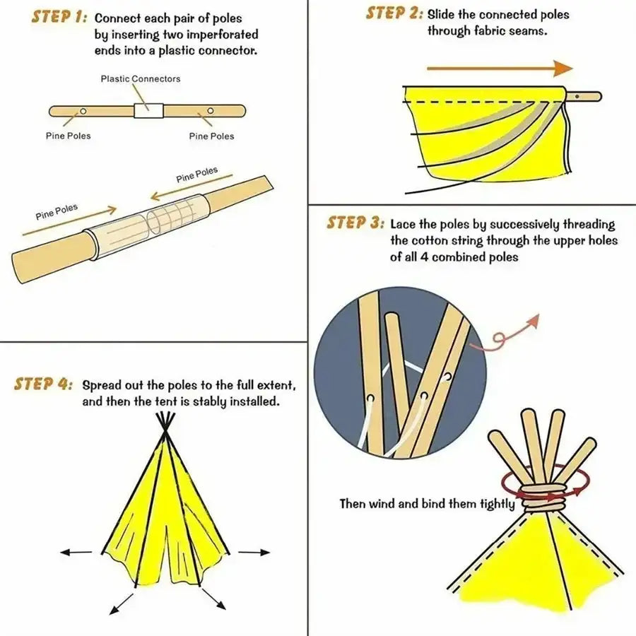Tent for Kids Indoor Household Children Play House Wigwams Portable Folding Tipi Teepee Girl and Boy Castle Play Room Tents - Lootquake