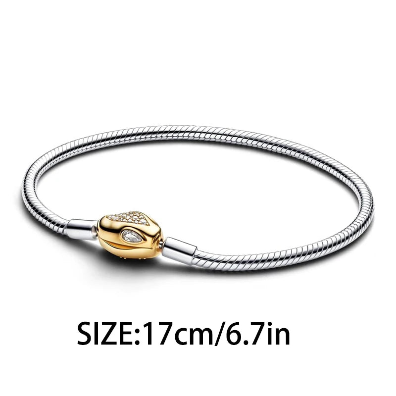 Colgante de plata 925 con forma de serpiente para San Valentín, ideal para pulseras originales de plata de ley 925 para mujer, regalo de joyería DIY.