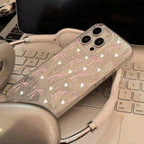 Pink Bow White Love Heart Phone Case