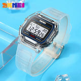 SKMEI Transparent TPU Strap Ladies Wristwatch Shockproof Back Light Display Stopwatch Digital Watches Women 2056 reloj mujer - Lootquake