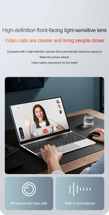 2025 Original Laptop 14.1 Inch Windows 11 Ultra Slim Notebook Gamer Intel N3700 16GB 1024GB 1920*1080 Display Office computer - Lootquake