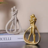 Escultura contemporánea "Abrazo": elegante pieza de arte abstracto para una elegante sala de estar y decoración del hogar.