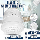 Ducha eléctrica de 2 m, 5400 W, calentador de agua instantáneo sin tanque, 3 temperaturas ajustables, portátil, 110 V/220 V