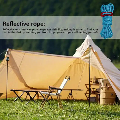 Outdoor 4M Reflective Guyline Camping Tent Cord Paracord Rope with Guyline Adjuster Tent Tarp Canopy Shelter Backpacking Rope - Lootquake