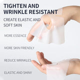 Set de 5 mascarillas de colágeno para dormir, hidratantes, blanqueadoras, translúcidas, finas, suaves y delicadas, para el cuidado facial nocturno.